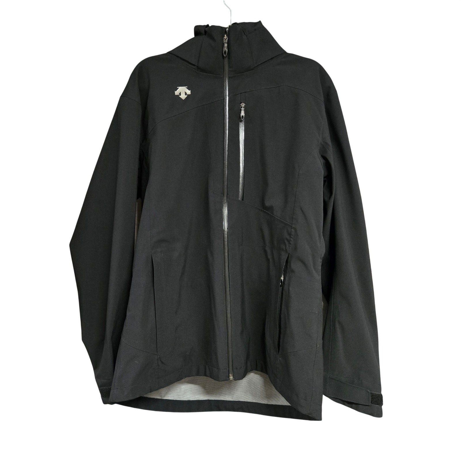 Descente Mens Black Hooded Ski Jacket Waterproof Shell Black Men's Size Xl